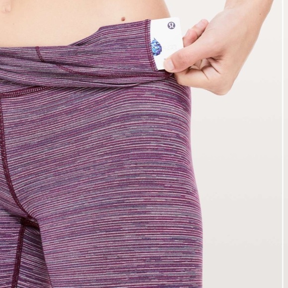 Lululemon Wunder Under High-Rise 21" Edged Stripe Jacquard Blueprint Royal Ruby - Picture 3 of 14